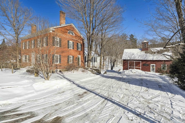 view of snowy exterior