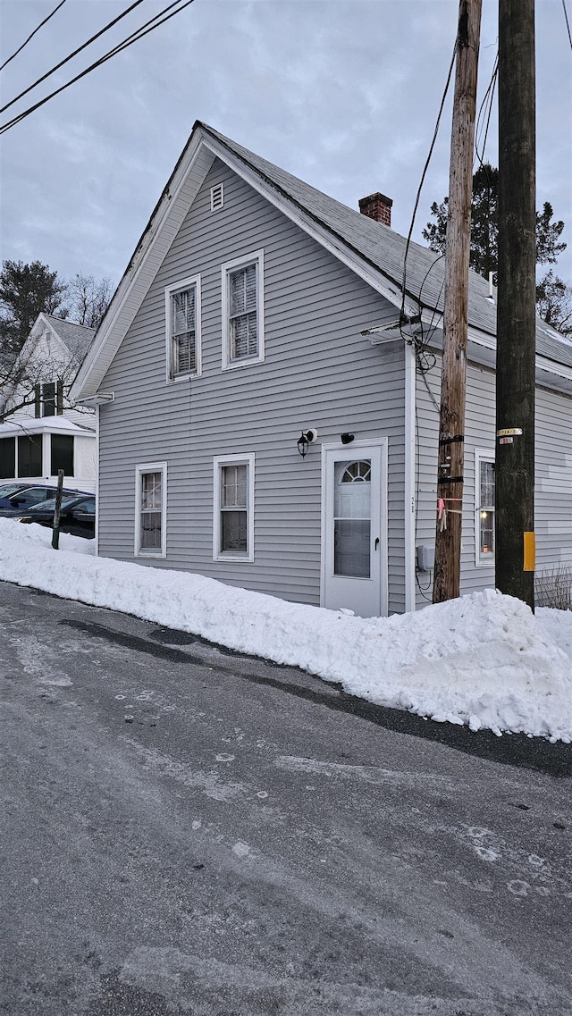 view of snowy exterior