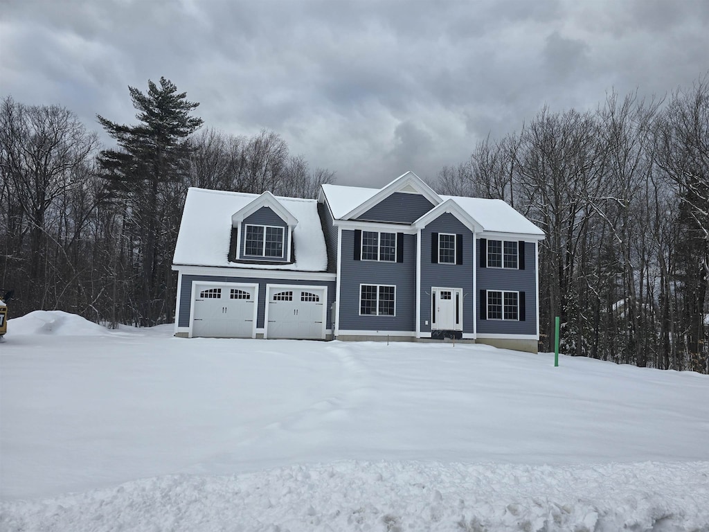 view of front facade featuring a garage