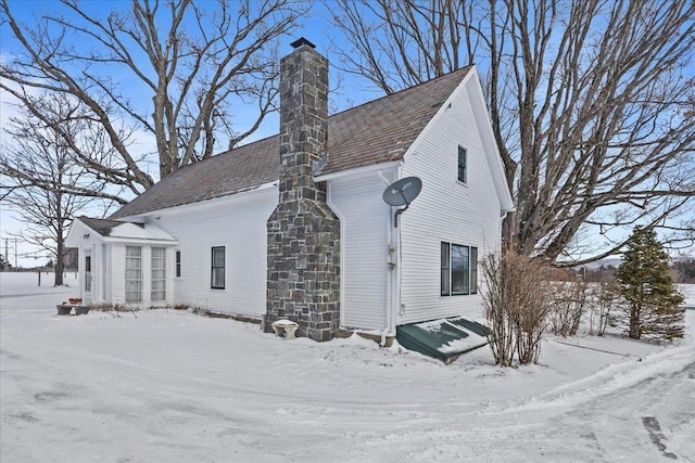 view of snowy exterior