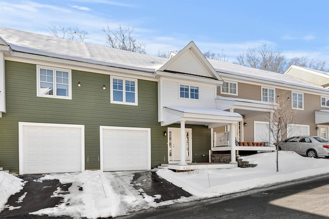 view of front of house with a garage