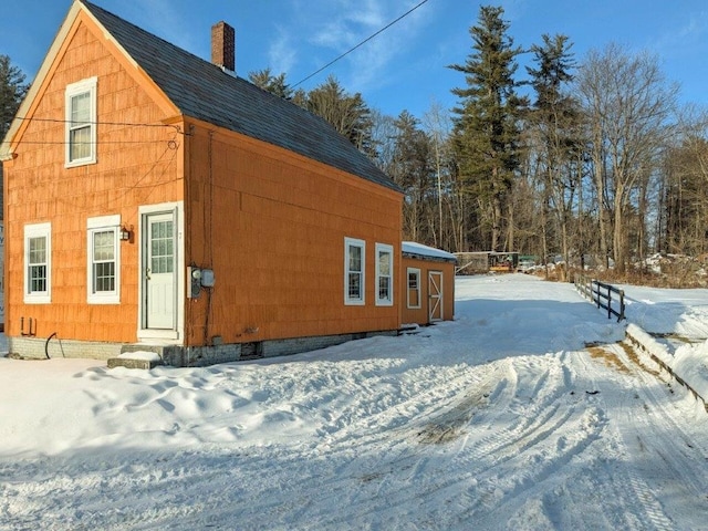 view of snowy exterior