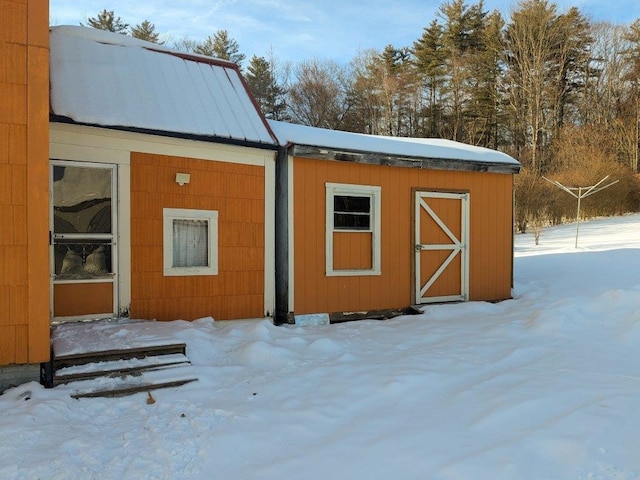 view of snow covered structure