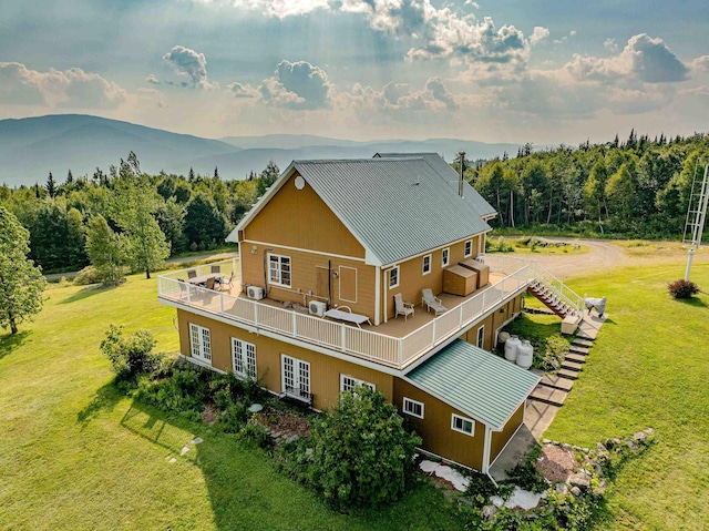 aerial view with a mountain view