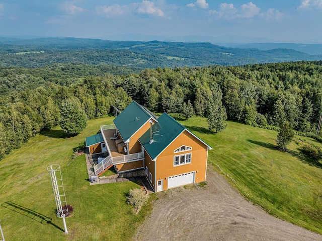 bird's eye view featuring a mountain view