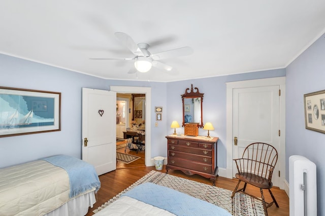 44 Winnicoash St, Laconia, NH 03246 - bedroom with wood-type flooring and ceiling fan