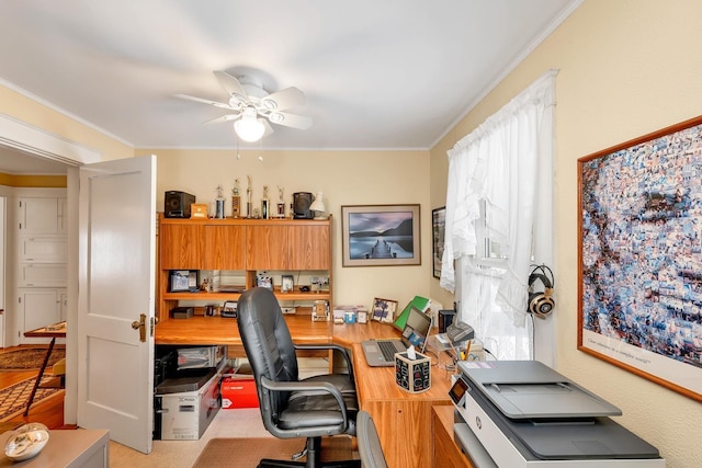 44 Winnicoash St, Laconia, NH 03246 - office space with crown molding and ceiling fan