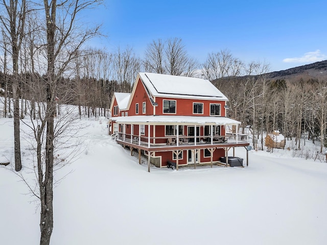 view of front of house with a deck