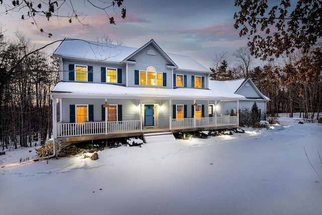 view of front of property with covered porch