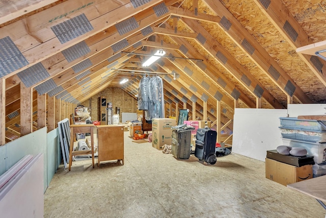 view of unfinished attic