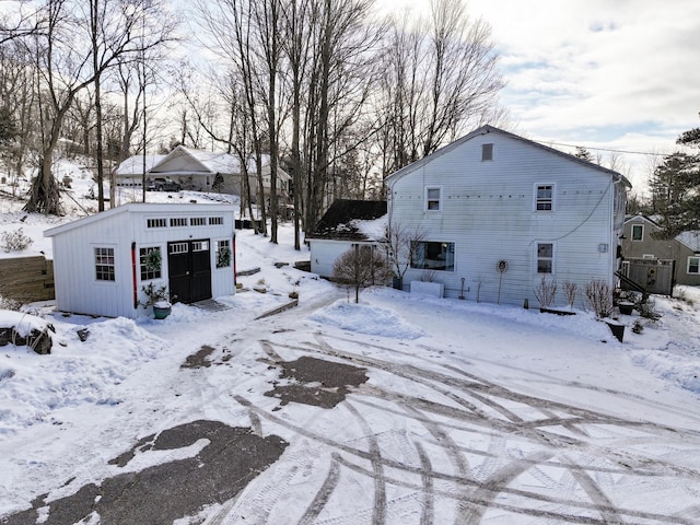 view of yard covered in snow