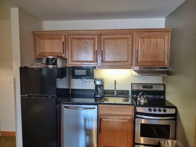 kitchen featuring appliances with stainless steel finishes and sink