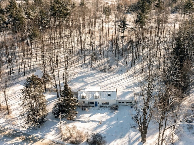 view of snowy aerial view