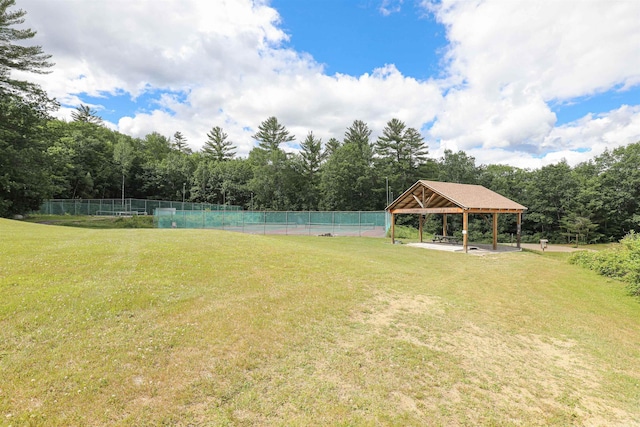 view of yard with a gazebo