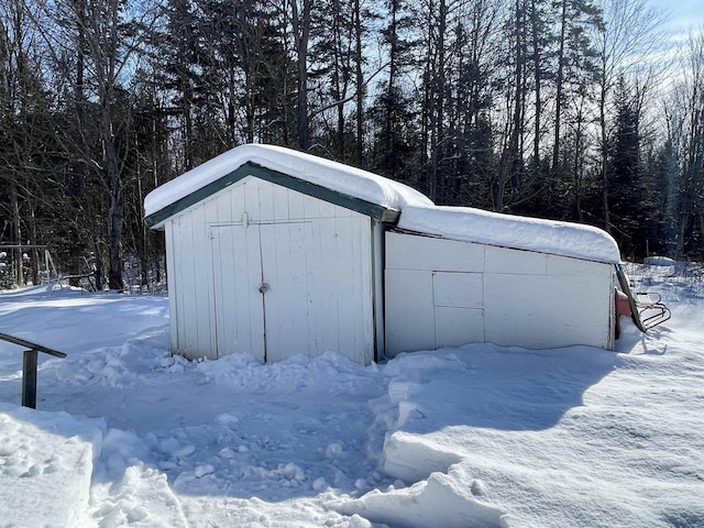 view of snow covered structure