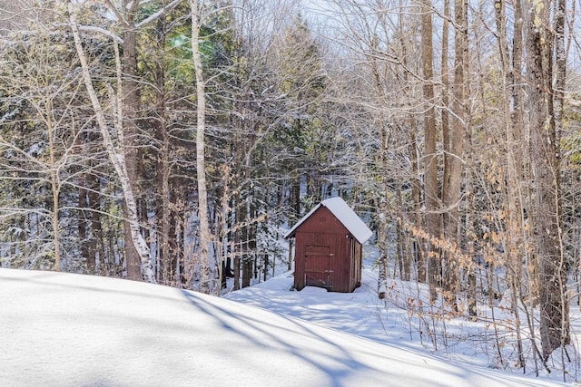 view of snow covered structure