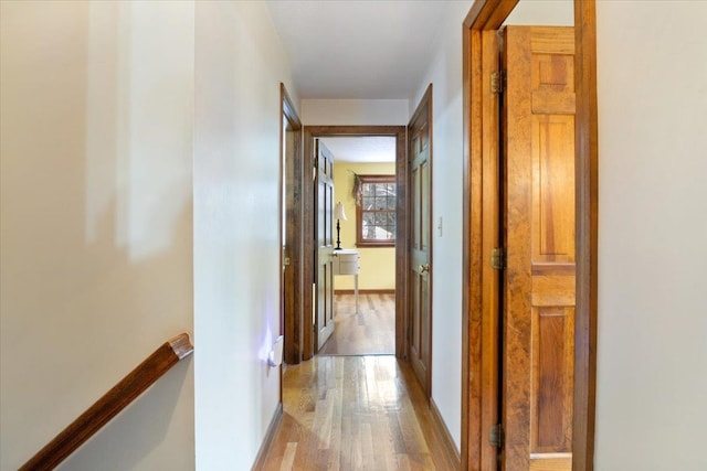 hall featuring light hardwood / wood-style flooring