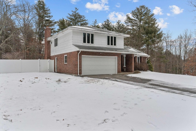 front facade with a garage