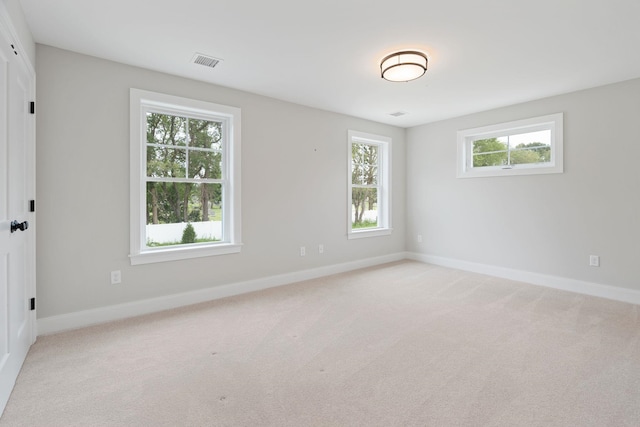 carpeted spare room with a healthy amount of sunlight