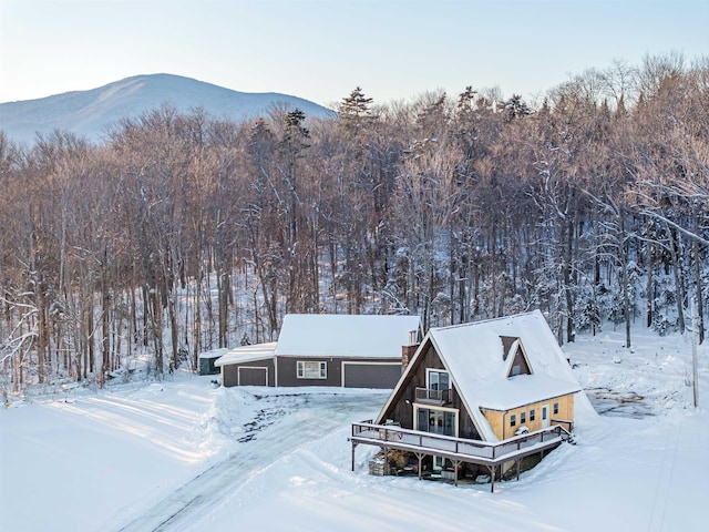 exterior space with a mountain view