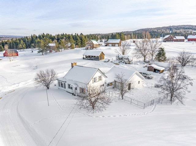 view of snowy aerial view