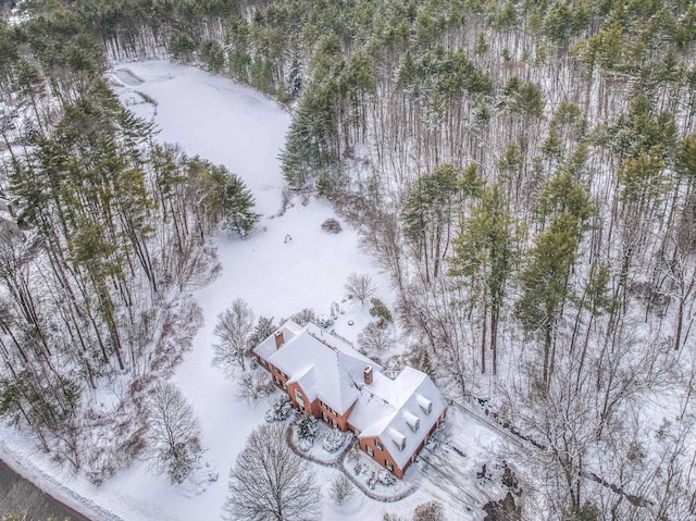 view of snowy aerial view