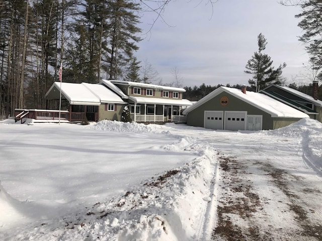 view of front of home with a garage