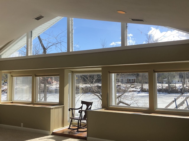 sunroom featuring visible vents