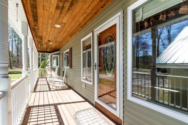 wooden deck with a porch