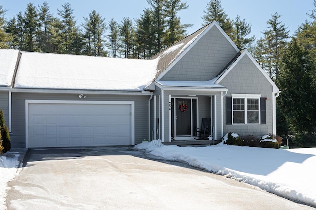 view of front of home with a garage