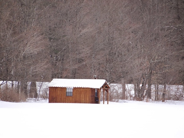 view of snowy yard