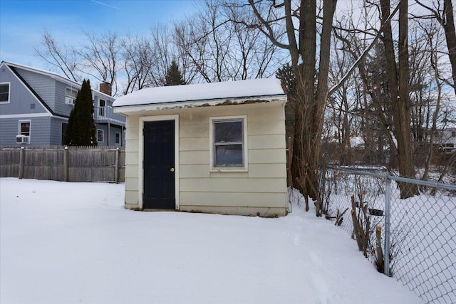 view of snow covered structure