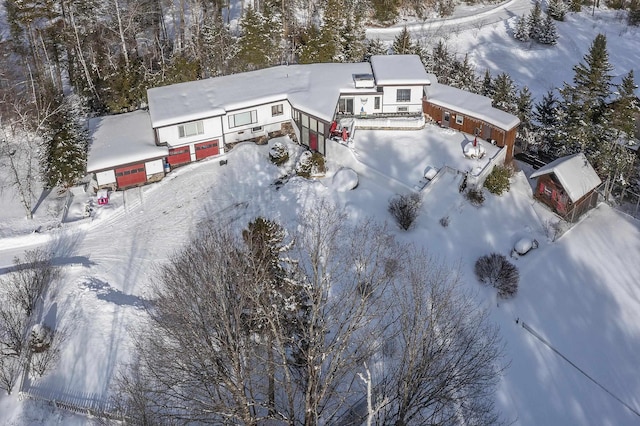 view of snowy aerial view