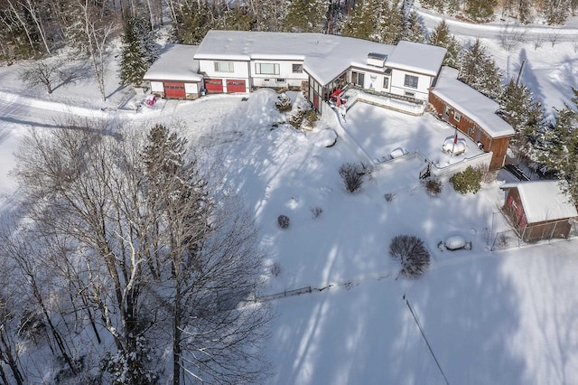 view of snowy aerial view