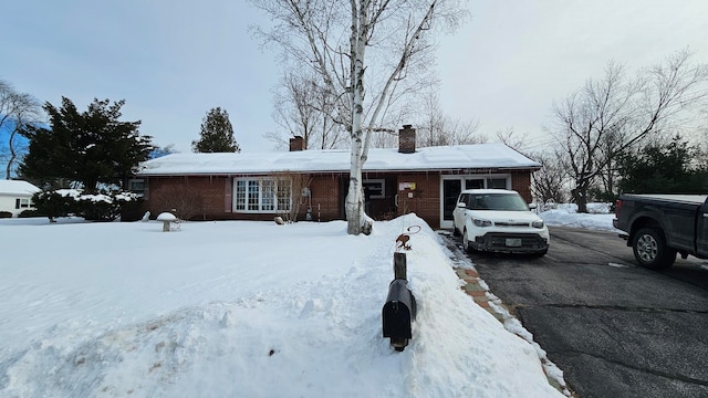 view of single story home