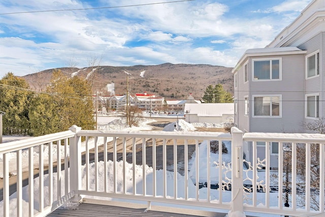 exterior space featuring a mountain view