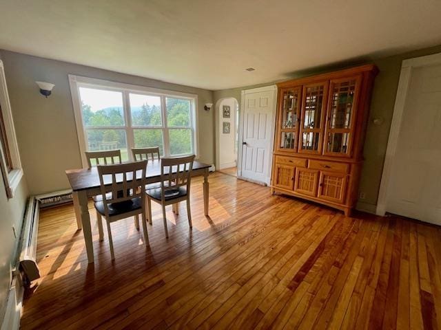 dining space featuring light hardwood / wood-style floors