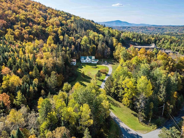 aerial view featuring a mountain view