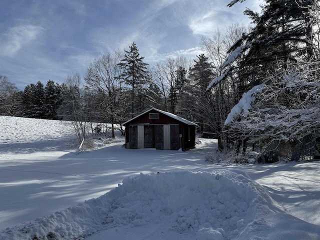 view of snow covered structure