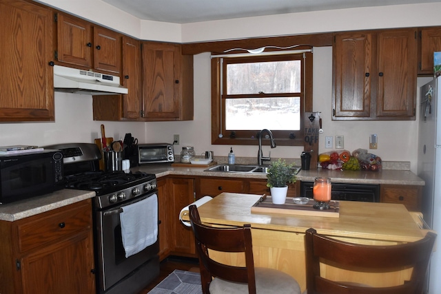 kitchen with gas range and sink