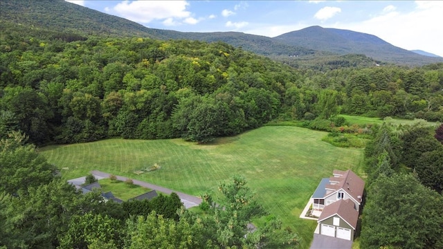 drone / aerial view with a mountain view