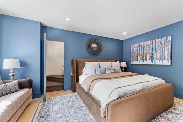 bedroom featuring light hardwood / wood-style flooring