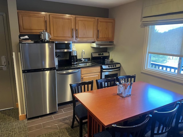 kitchen with stainless steel appliances and sink