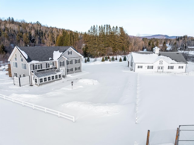 view of snowy aerial view