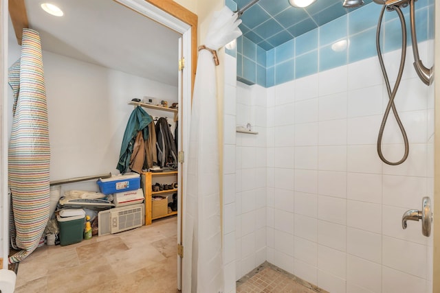 bathroom featuring walk in shower