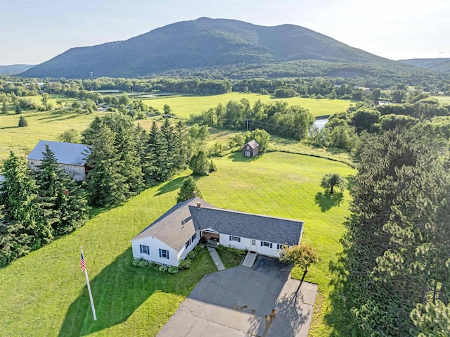 aerial view featuring a mountain view