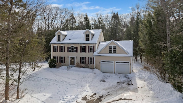 view of front of home with a garage