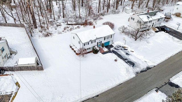 view of snowy aerial view