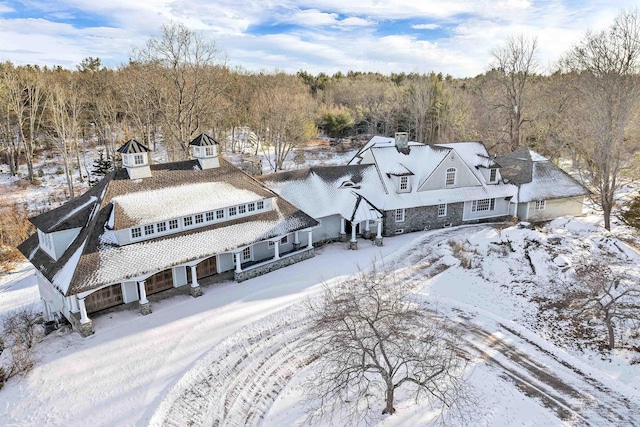 view of snowy aerial view