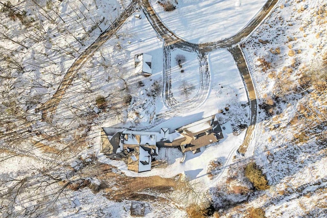 view of snowy aerial view